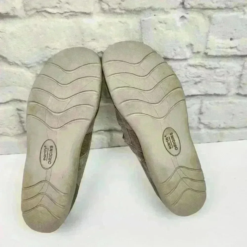Earth Origins Brown Suede Slip On Mary Jane Loafers Sz 8N